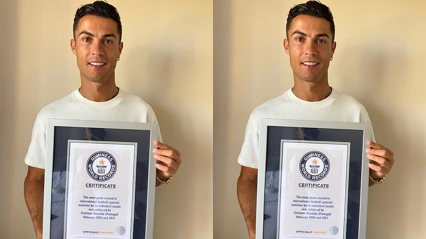 Cristiano Ronaldo receives Guinness World Record certificate HD wallpaper