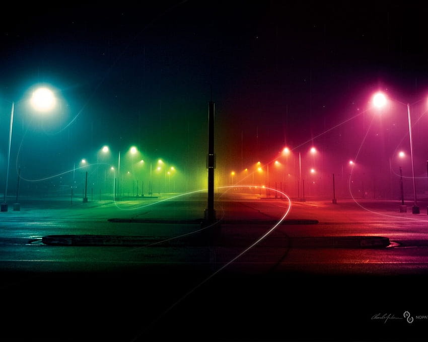 1280x1024 City Night & Rainbow Light PC and Mac, night seen rainbow HD wallpaper