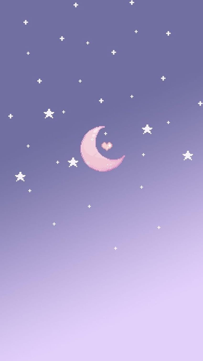 Purple Pixel Night Sky, kawaii pixel sky HD phone wallpaper | Pxfuel