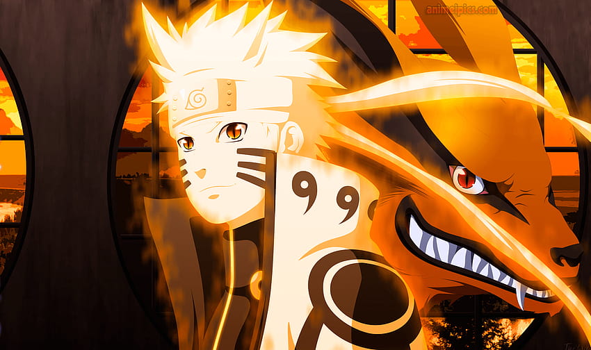 Modalità volpe a nove code di Naruto Shippuden, bestia a nove code di Naruto Sfondo HD