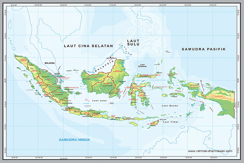 인도네시아 지도, 페타 인도네시아 HD 월페이퍼