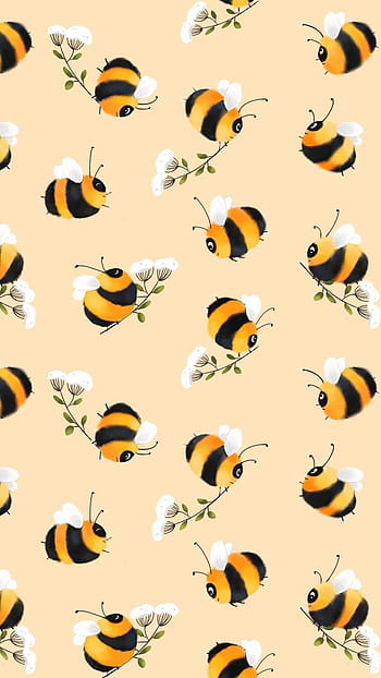 Seamless Pattern Cute Bee Flowers Can Used Wallpapers Cards Patterns Stock  Illustration by ©evalinda #384682376