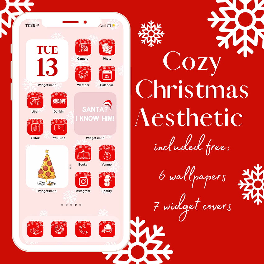 Winter Aesthetic Ios 14 Icons Holiday Iphone App Icon Pack HD phone wallpaper