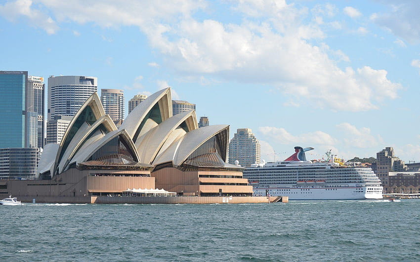 Carnival Spirit ancorado perto da Opera House Sydney, sydney opera house papel de parede HD