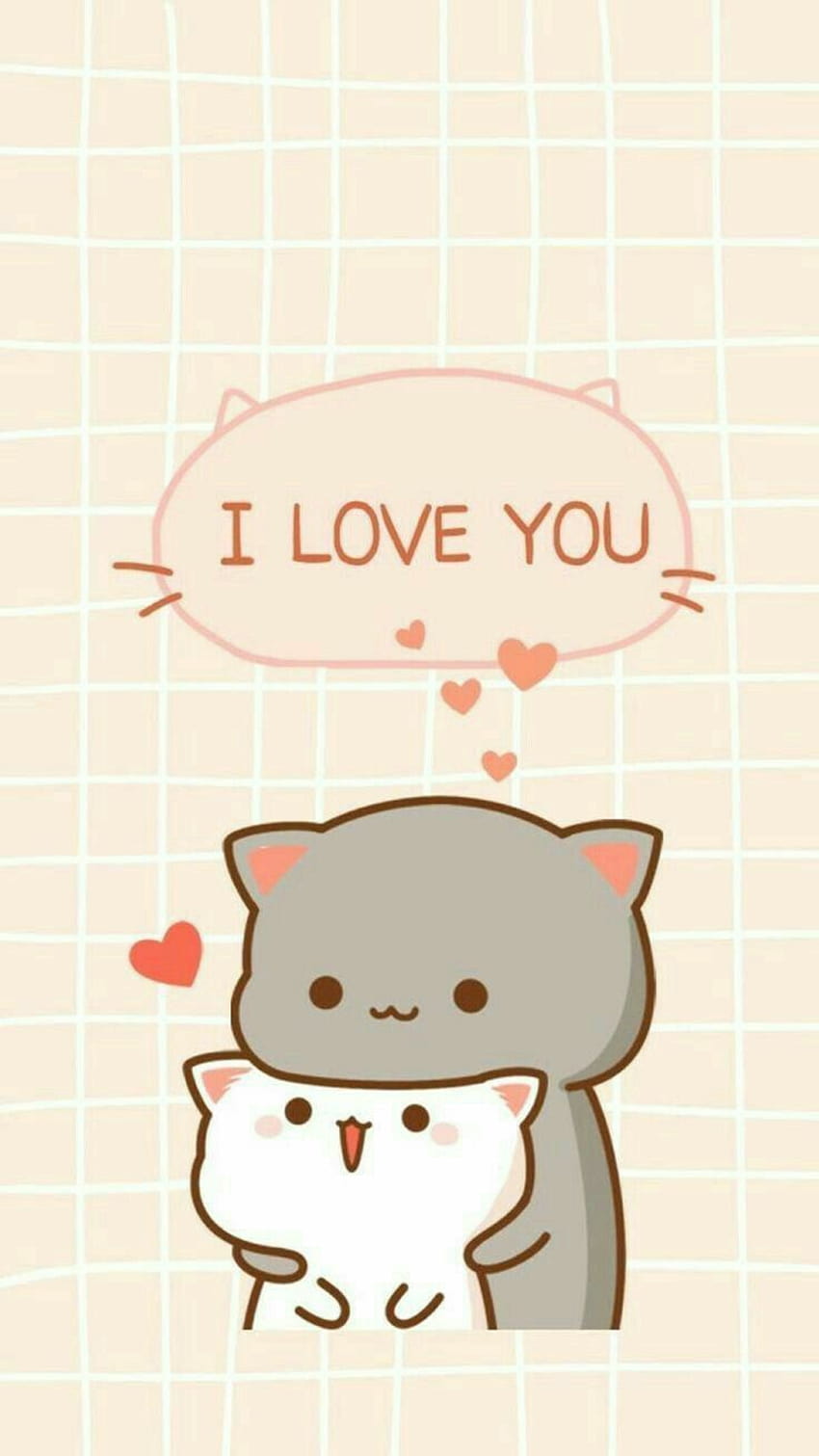 Love yourself love myself, chibi cat HD phone wallpaper