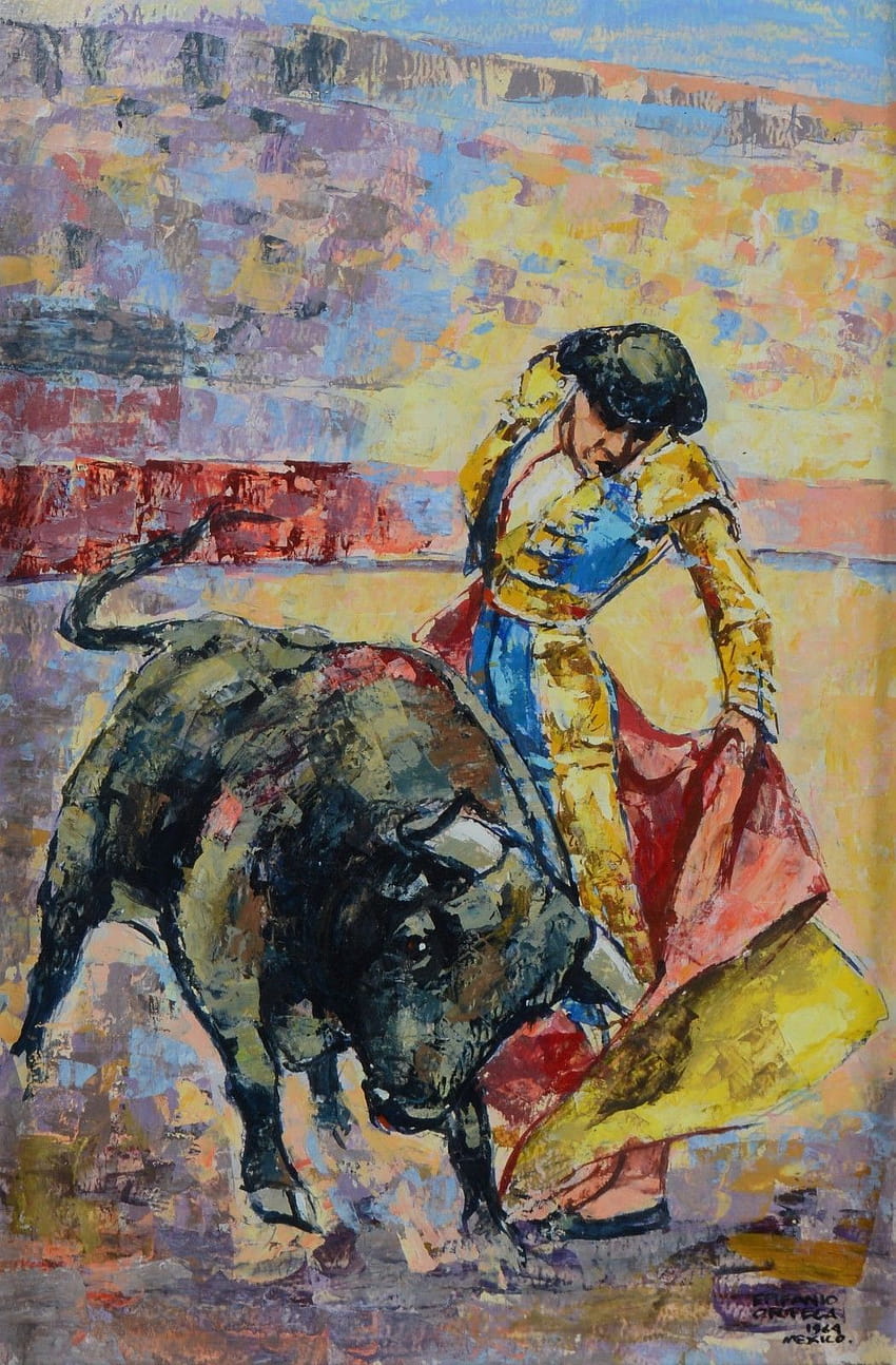 Lukisan Minyak Adu Banteng Matador Calesero oleh Joaquin Gonzalez, adu banteng gaya spanyol wallpaper ponsel HD