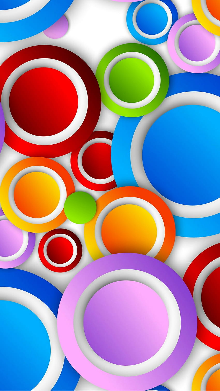 7 Rainbow Colored, colorful multiple circles HD phone wallpaper