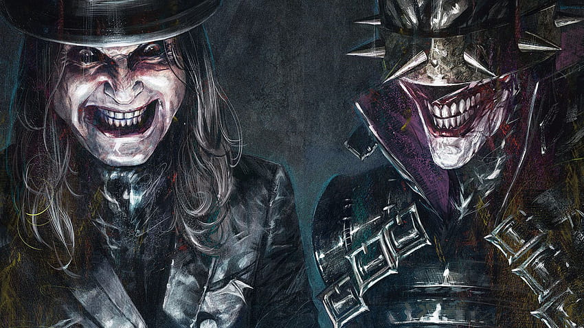 DC rejoint Ozzy Osbourne, Megadeth et bien d'autres pour Dark Nights : Death Metal - Band Edition, l'ordinateur Batman qui rit Fond d'écran HD