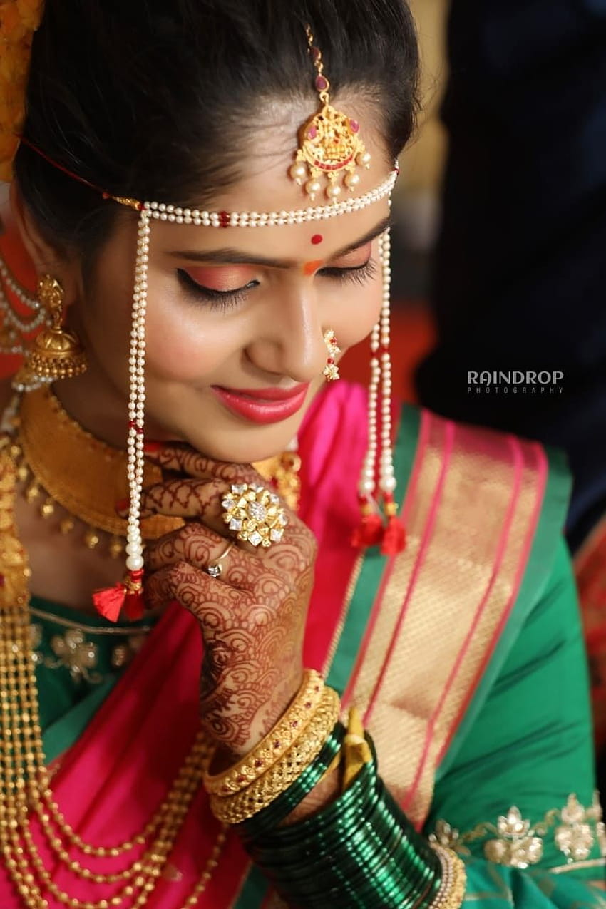 Bride,Marathi bride, maharashtrian bride,Indian bride, navri,jewellery, marathi jewellery, maharashtrian jew…, marathi wedding HD phone wallpaper
