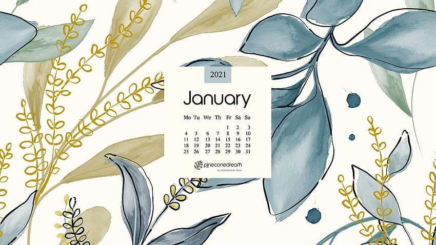 January 2021 calendar & printable planner, illustrated HD wallpaper