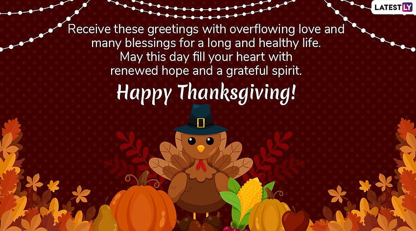 Happy Thanksgiving Day 2019 Saluti: adesivi WhatsApp, Facebook, GIF, citazioni, messaggi e auguri da inviare il giorno della Turchia, zucca del ringraziamento e mappa rossa Sfondo HD
