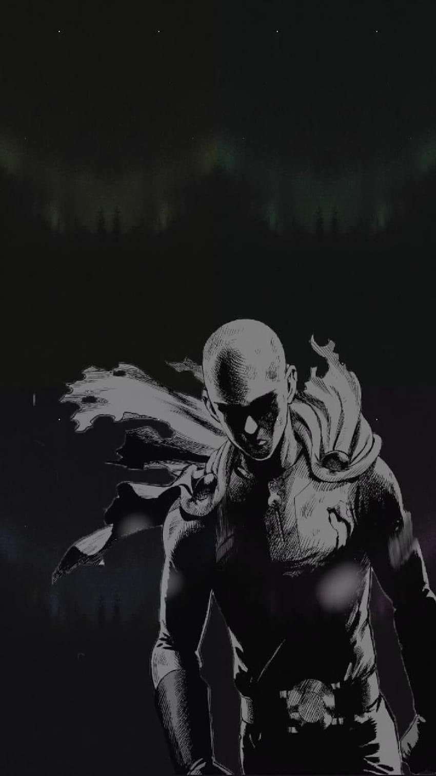 one punch man by Frackerx, anime black and white ps4 HD phone wallpaper