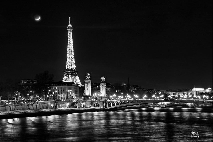 Paris-Schwarzweiss-Rosa-Weinlese-Stadt, Eiffelturm Schwarzweiss HD-Hintergrundbild