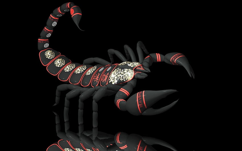 Escorpio Zodíaco, escorpión negro fondo de pantalla