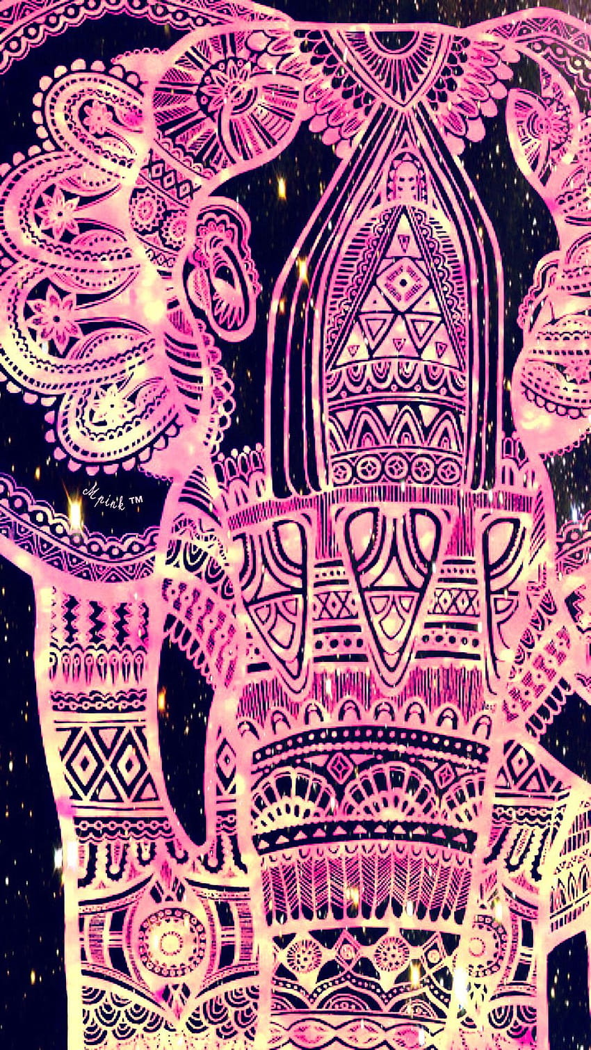 Tribal Pink Elephant /lockscreen Girly, Cute, girly lock screen HD phone wallpaper