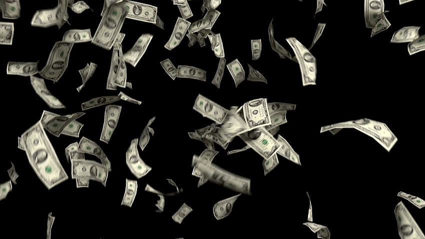 Money Falling Dollars Financial Win US Currency Tax Black Backgrounds, money background HD wallpaper