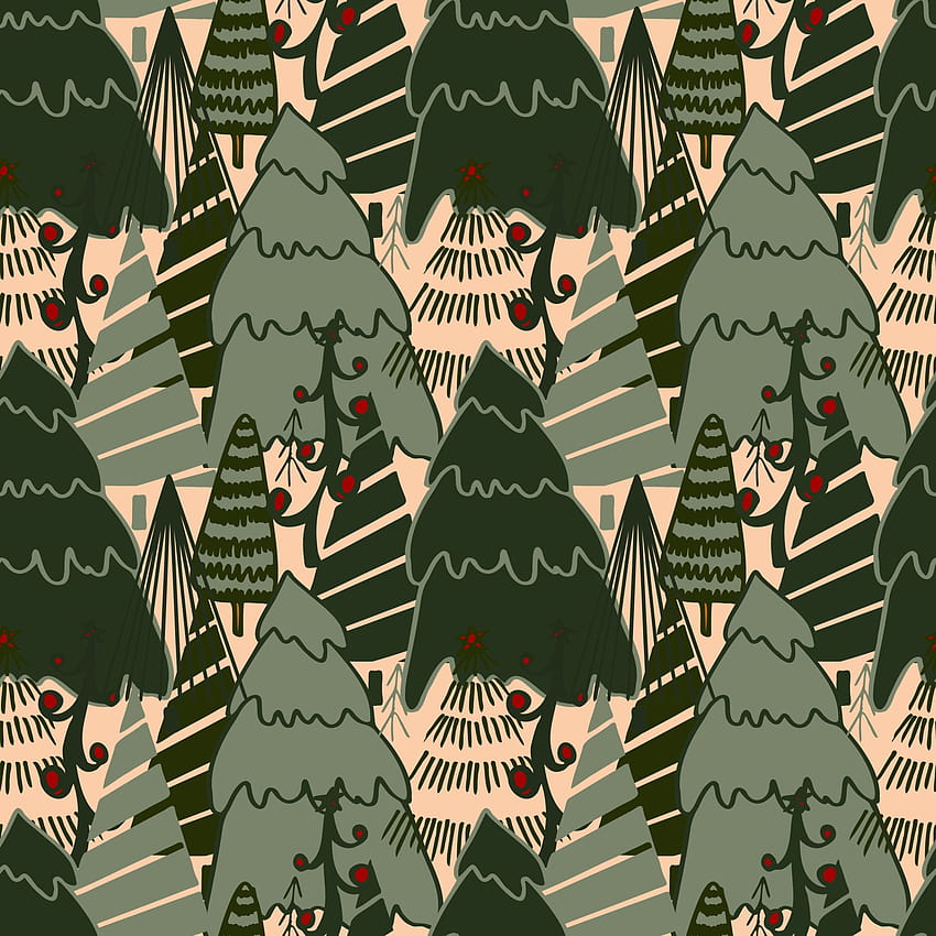 Christmas backgrounds vector seamless pattern of stylized Christmas trees. for wrapping paper, invitations, paper and cards, website backgrounds. New Year and Christmas festive forest conifer 4474938 Vector Art at Vecteezy, forest christmas trees HD phone wallpaper