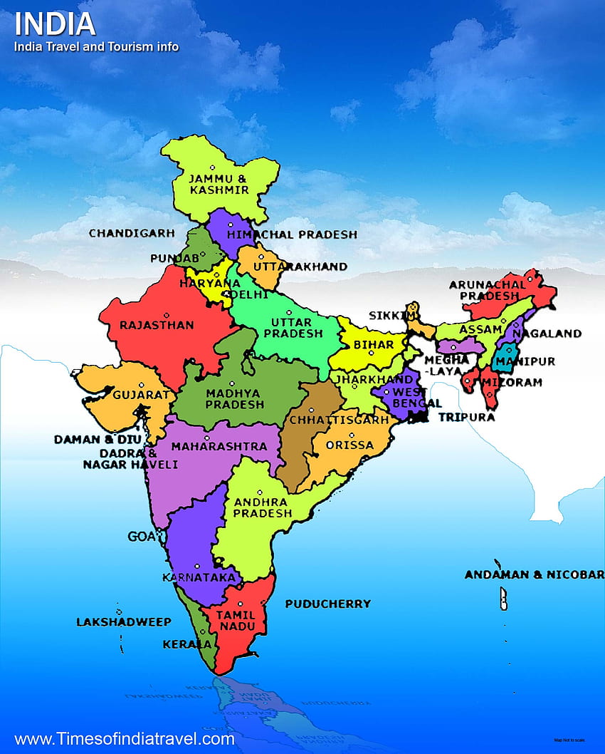 Mappe dell'India Grande! Mappe politiche dell'india Sfondo del telefono HD