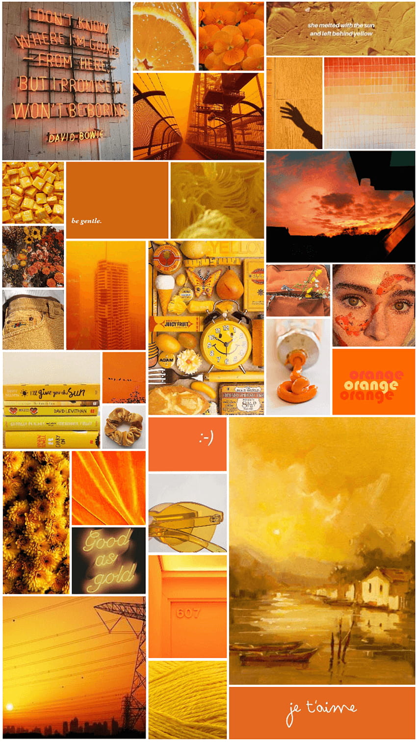Estética naranja y amarillo mostaza para @cra Zy Vibessz, chicas estéticas amarillas fondo de pantalla del teléfono