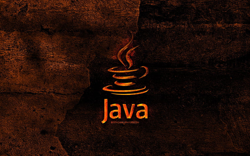 Java fiery logo, programming language, orange, java logo HD wallpaper