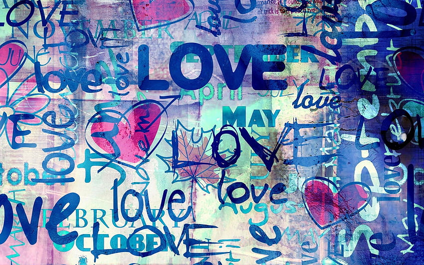Köpek üzerinde Graffiti Art'ı seviyorum, sanatı seviyorum HD duvar kağıdı