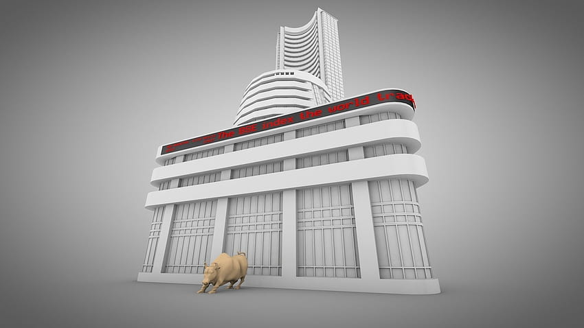 Modelo 3D da Bolsa de Valores de Bombaim baixa, bolsa de valores de papel de parede HD