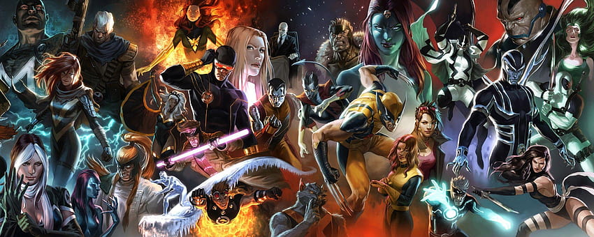 historietas, Marvel Comics, Wolverine, Cyclops, Nightcrawler, Beast, gambito rogue fondo de pantalla
