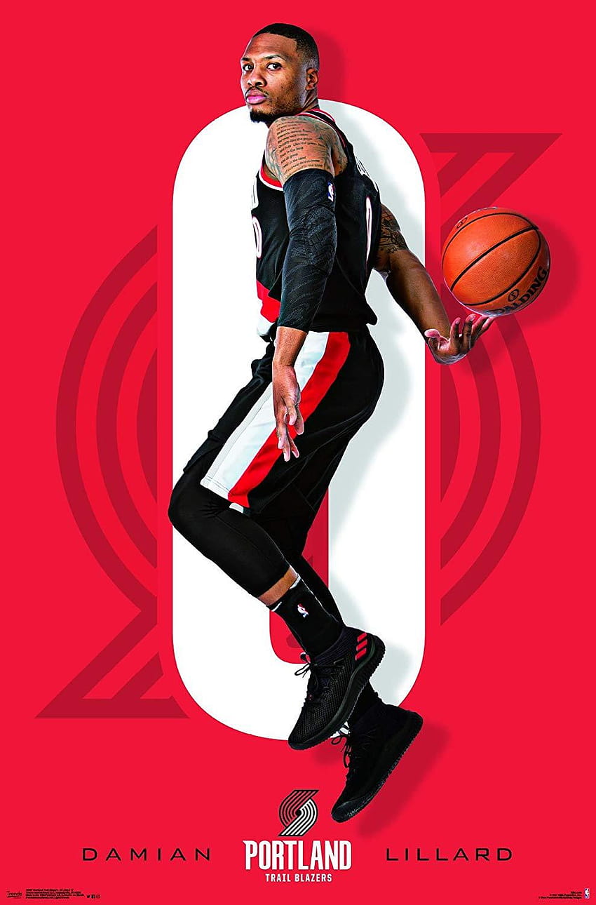 Trends International NBA Portland Trail Blazer, teléfono de damian lillard fondo de pantalla del teléfono