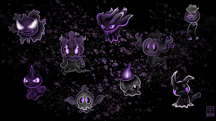Pokémon fantasma de neón [OC], tipo fantasma fondo de pantalla