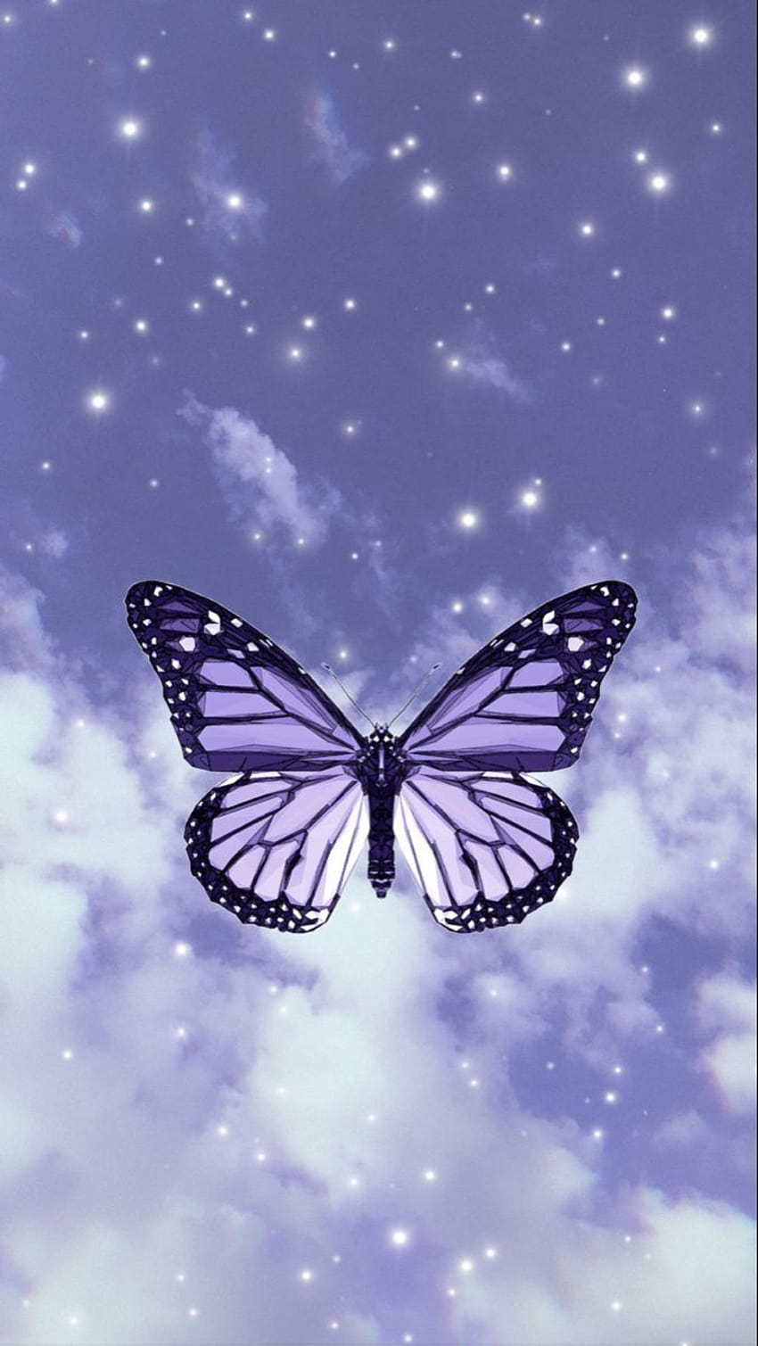 Purple Butterfly in 2020, aesthetic butterfly purple HD phone wallpaper
