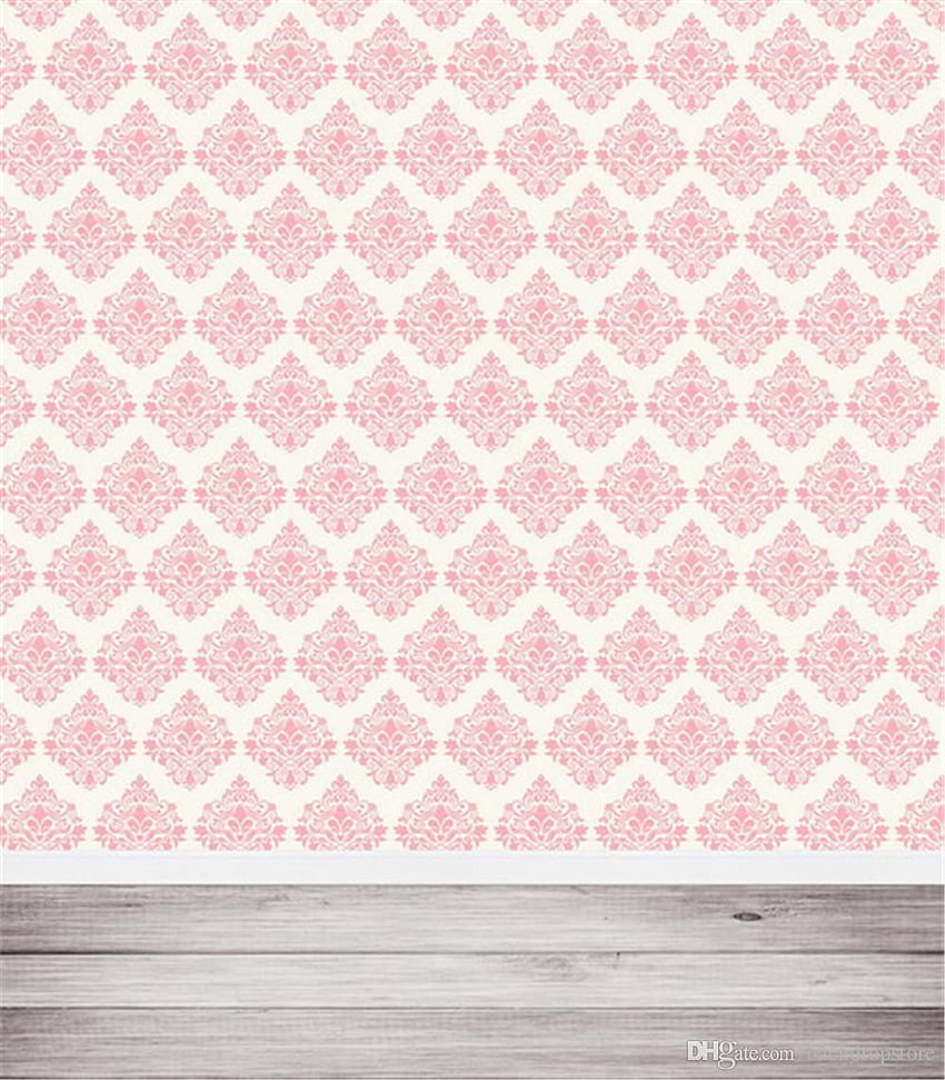 2018 Light Pink Damask Wall graphy Backdrops Wood Floor Baby, pink damask background HD phone wallpaper