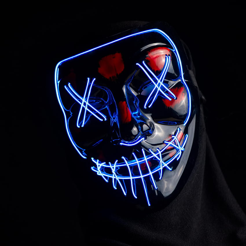 3415x3415 mask, anonymous, neon, face, joker neon HD phone wallpaper