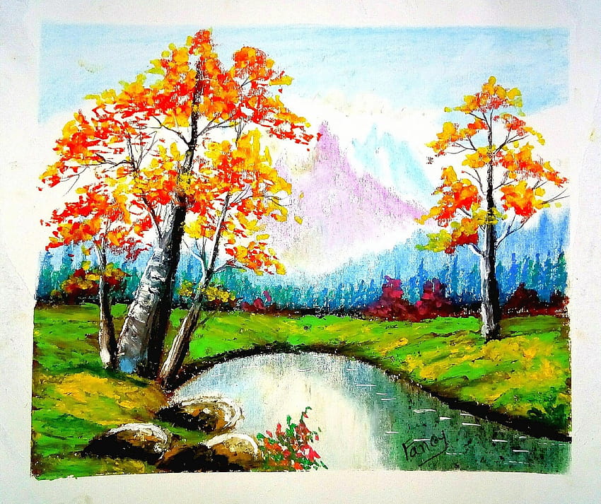 Dibujo de paisajes, Lápiz, Boceto, Colorido, Arte realista fondo de pantalla
