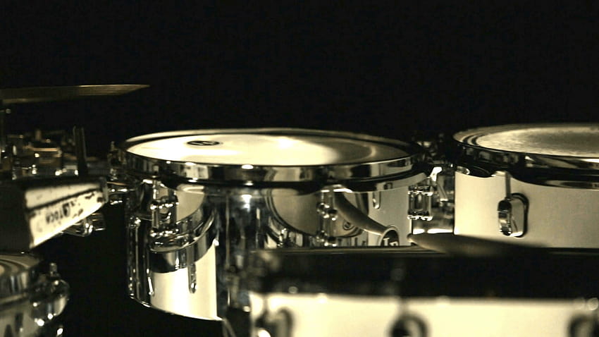 Set drums dark studio. Instruments drummer. Close up drum set, drums background HD wallpaper