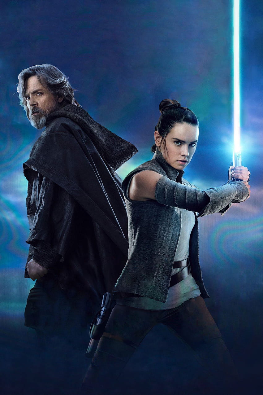 : Star Wars The Last Jedi, Rey aus Star Wars, Luke Skywalker, Lichtschwert 2000x3000, Luke Skywalker Jedi Lichtschwert HD-Handy-Hintergrundbild
