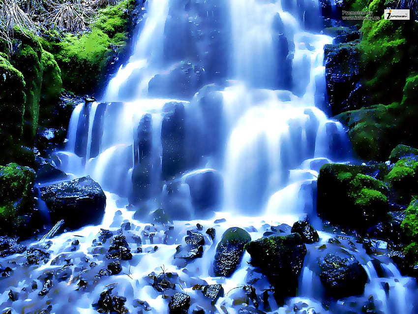3d waterfall, paradise waterfall HD wallpaper