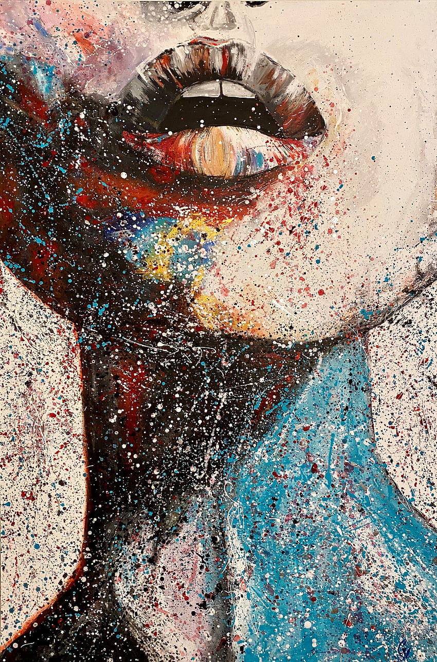 акрилна абстрактна женска , абстрактна женска живопис HD тапет за телефон