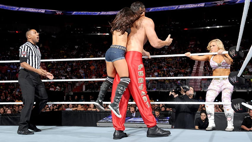 The Great Khali & Natalya срещу Dolph Ziggler & AJ Lee:, natalya и great khali wwe HD тапет