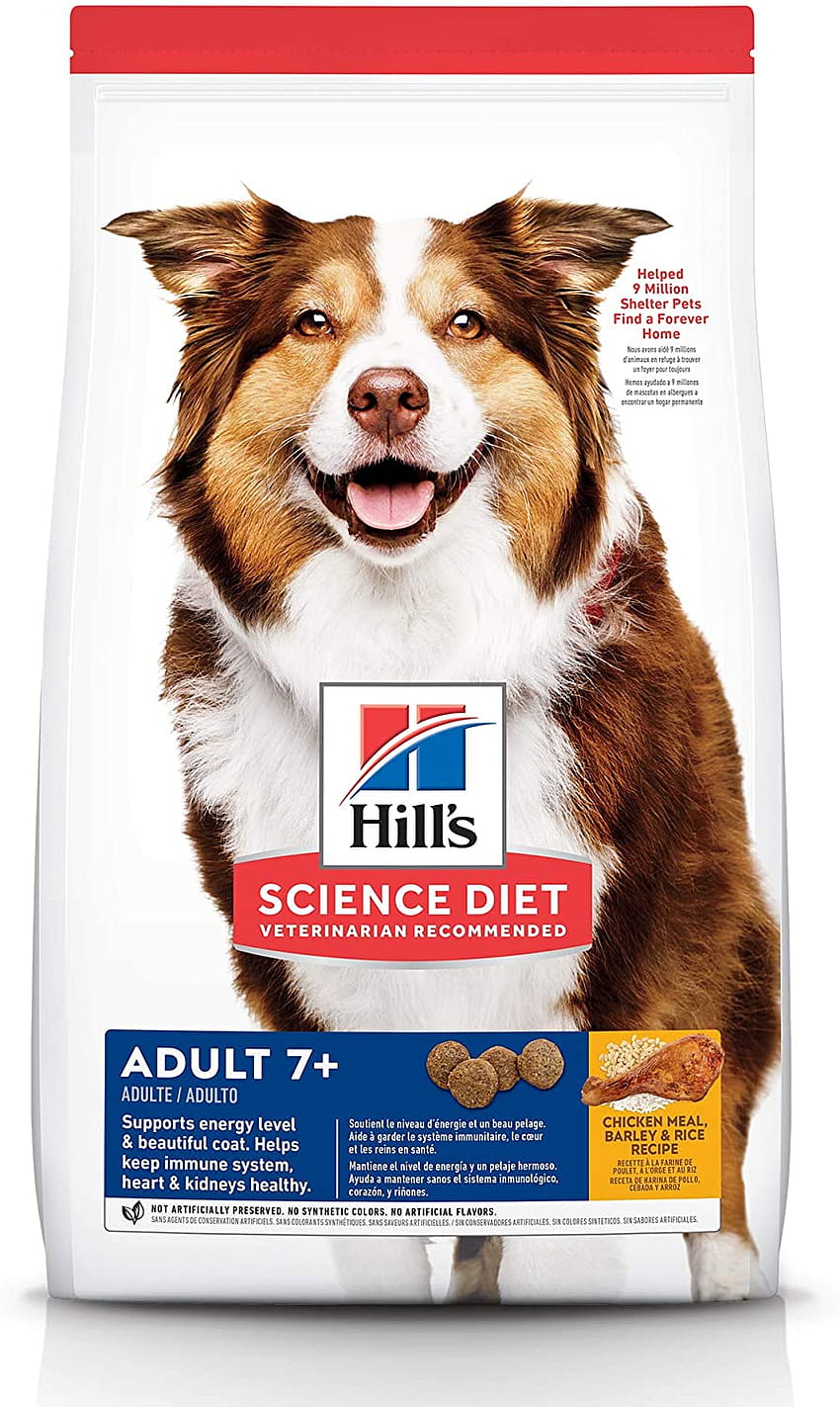 Hill's Science Diet Nourriture sèche pour chiens adultes pour chiens âgés, farine de poulet, recette d'orge et de riz brun, sac de 33 lb : Animalerie Fond d'écran de téléphone HD