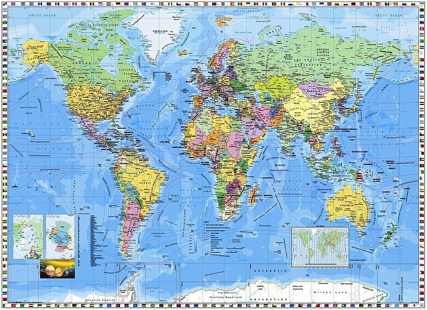 Carte du monde haute définition copie haute résolution politique, carte politique Fond d'écran HD