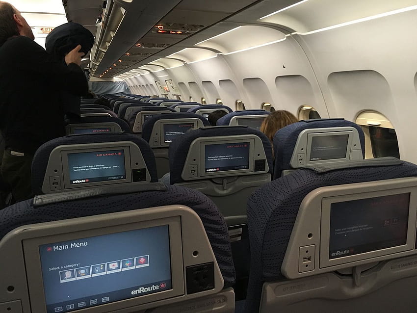Airbus A320 200 Air Canada uçağı ekonomi sınıfı kabin iç tasarımı HD duvar kağıdı
