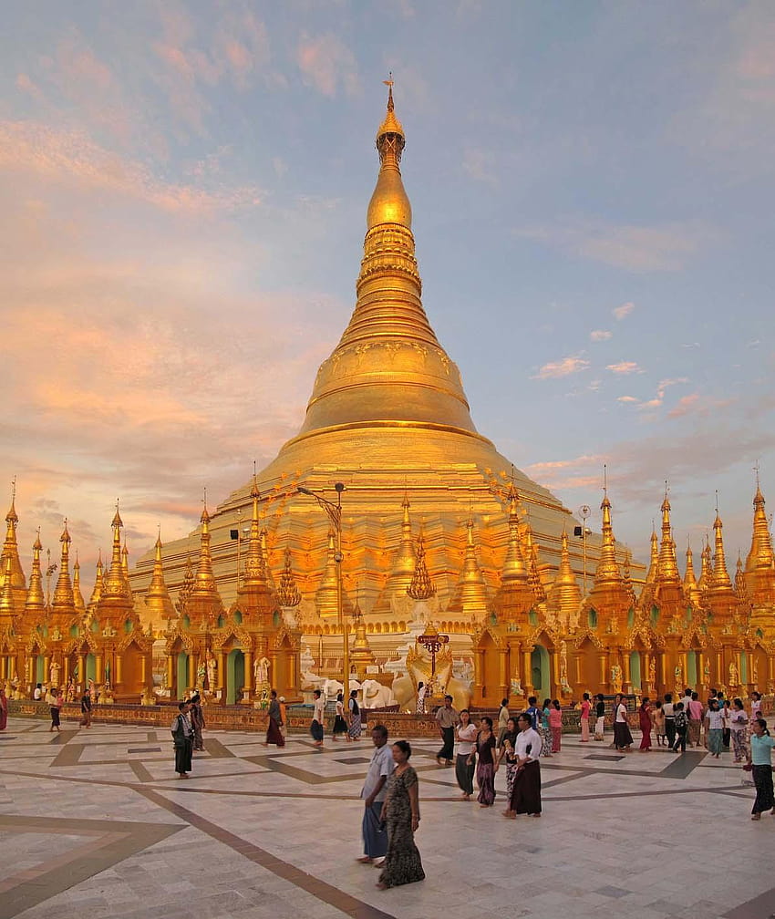 Pagoda de Shwedagon para móvil, pagoda de fondo de pantalla del teléfono