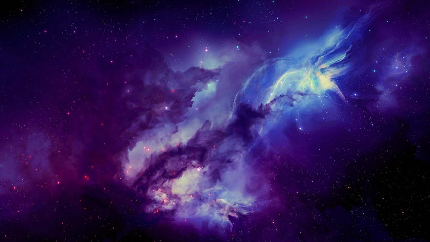 nebula, purple space HD wallpaper