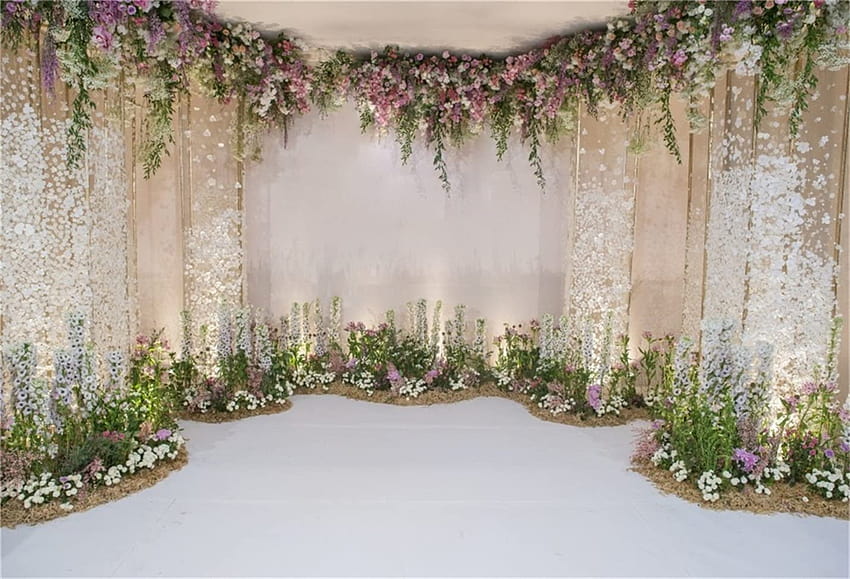 Amazon : CSFOTO 10x7ft Wedding Backdrop Floral Wedding Ceremony Backgrounds Romance Anniversary Decor Banner Wedding Backgrounds : Electronics, artificial flowers bridal HD wallpaper