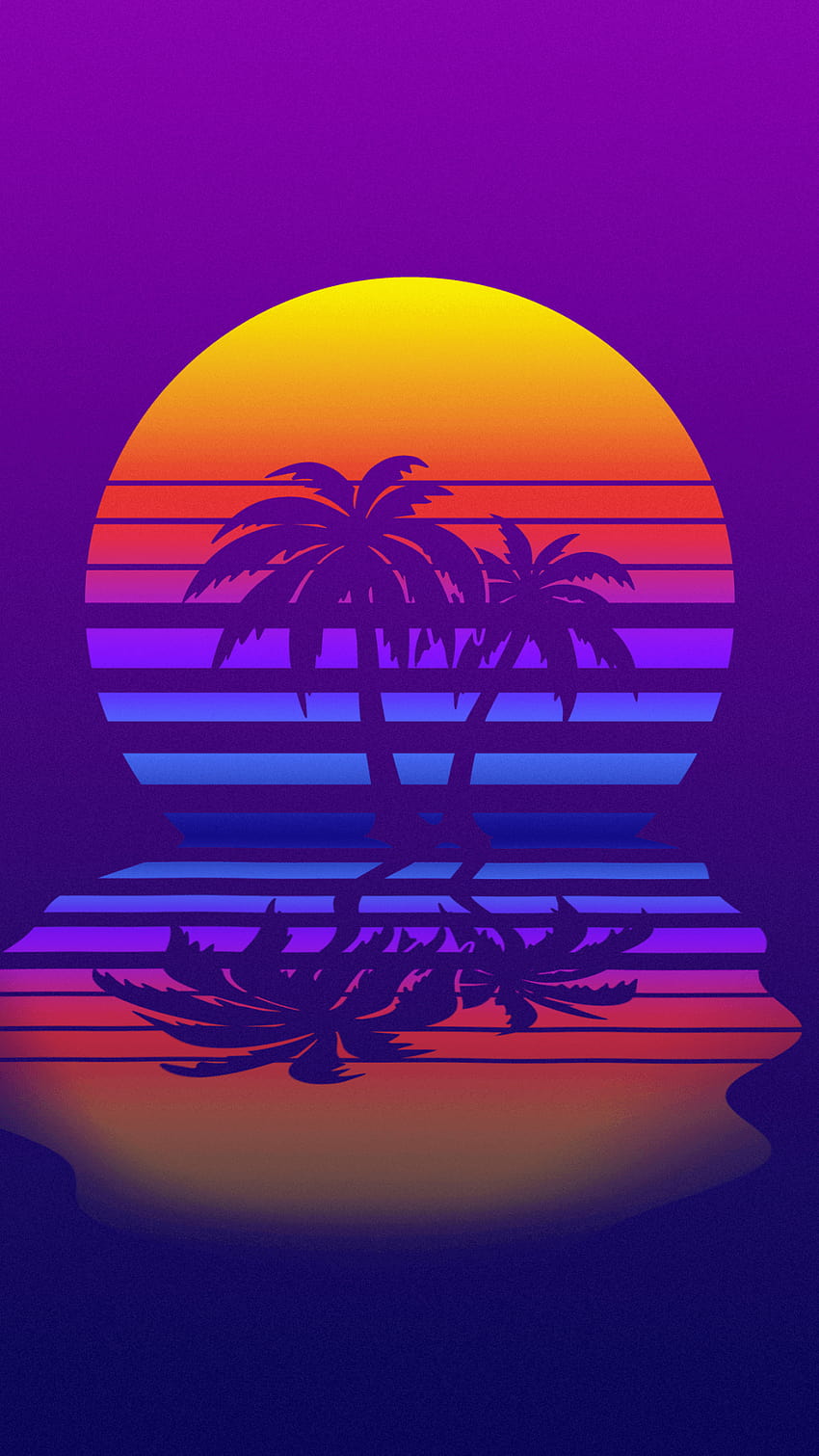 Purple Palm Tree High Quality Resolution » Hupages, retro phone HD phone wallpaper