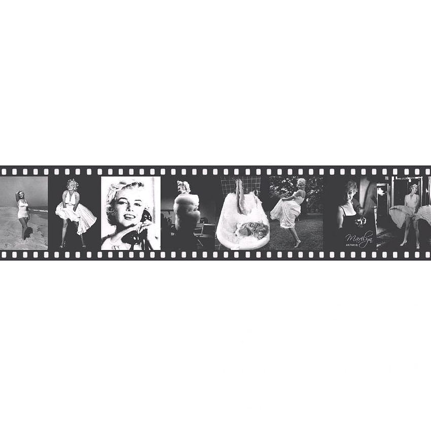 Lutece Marylin Monroe Bordo della striscia di pellicola in bianco e nero e damasco, bordo del film Sfondo del telefono HD