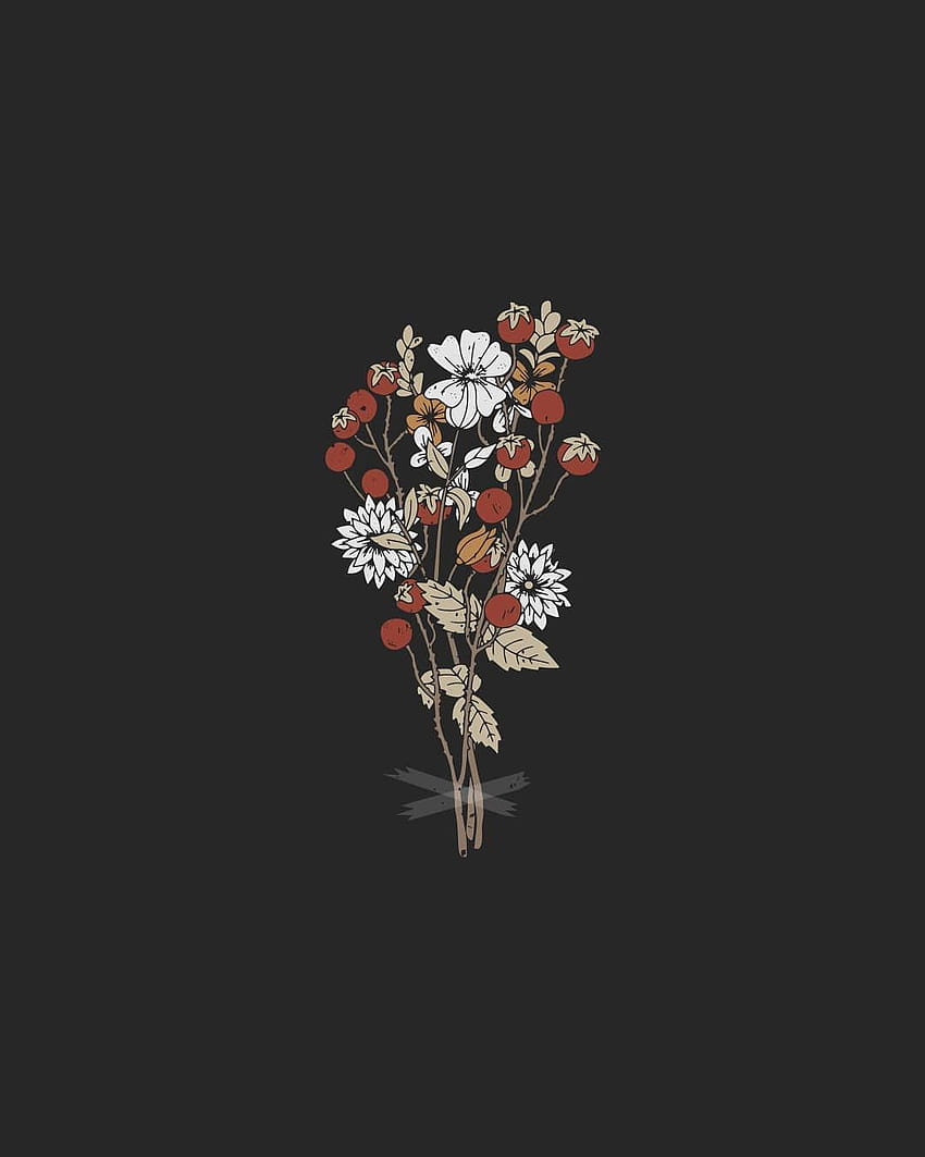 Bunga tumbuh dari saat-saat gelap., ilustrasi bunga estetis wallpaper ponsel HD