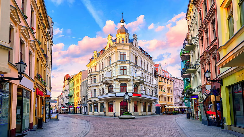 旧市街、広場、ヨーロッパ、昼間、町の広場、ポーランド、ダウンタウン • あなたのために、ヨーロッパの都市 高画質の壁紙