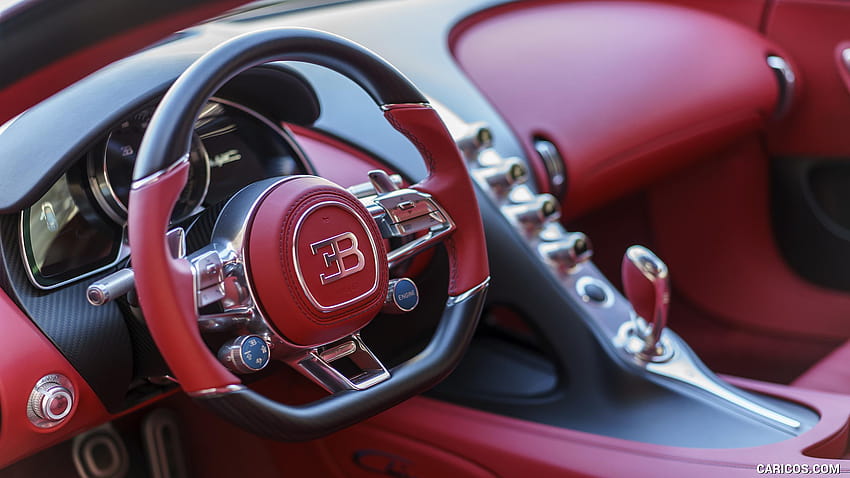 2017 Bugatti Chiron at The Quail, steering wheel HD wallpaper