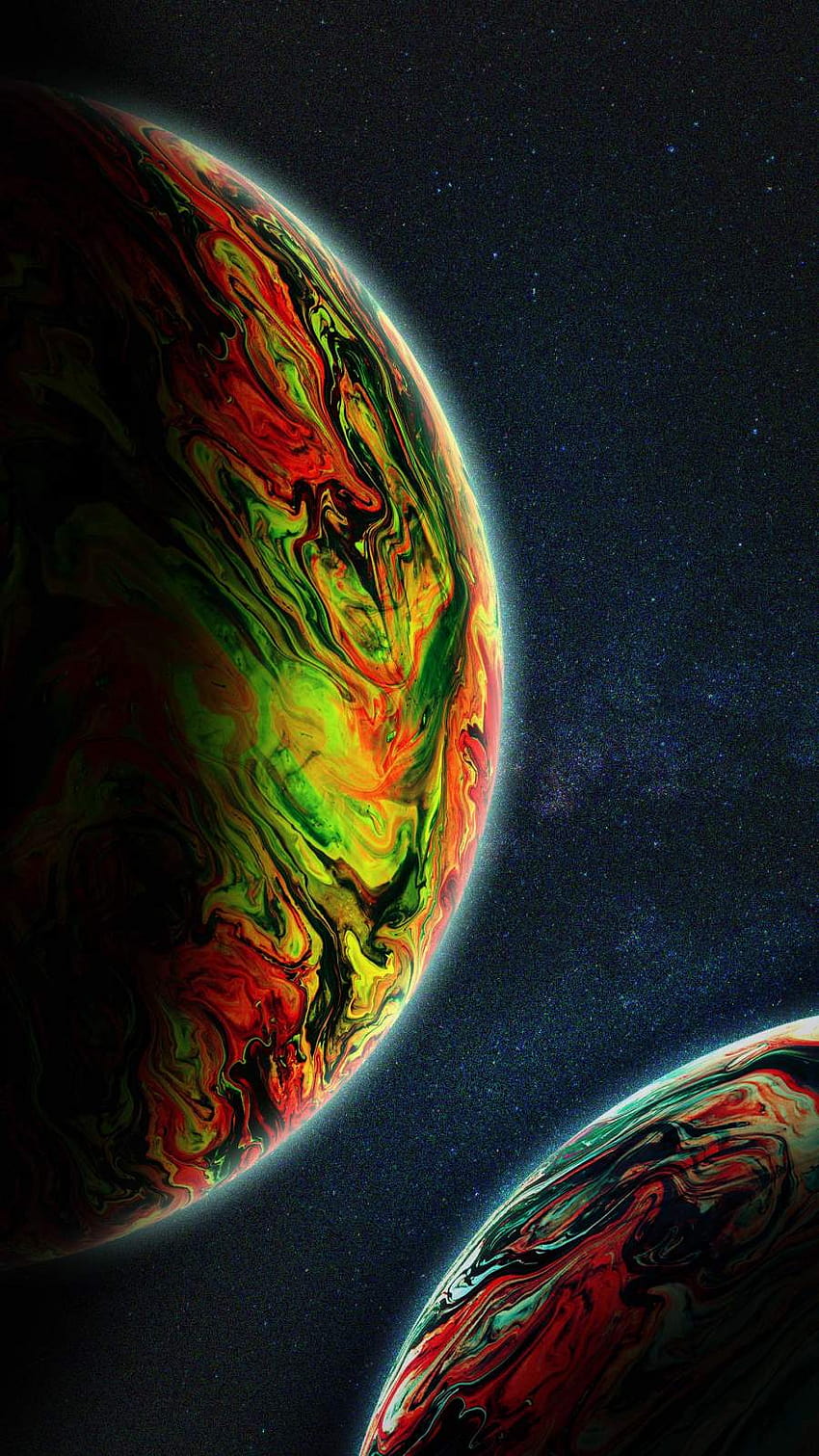 Two Green Planets iPhone, iphone green planet HD phone wallpaper